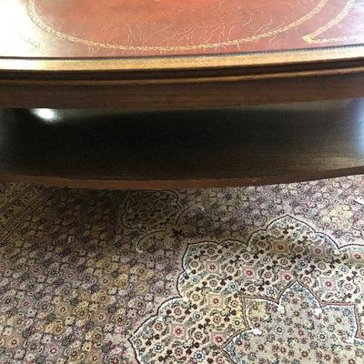 P Lot 93: Vintage Leather Top Coffee Table