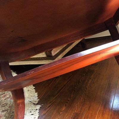 P Lot 95: Vintage Leather Top Side Table
