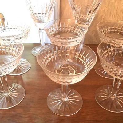 6 Waterford Sherbert Champagne Crystal Glasses