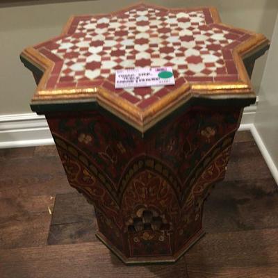 Mosiac Star Table Carved & Painted item #94