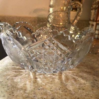Crystal Vase and bowls