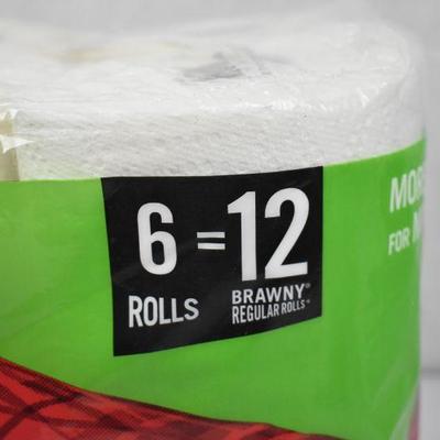 Brawny Tear-A-Square Paper Towels, 6 Double Rolls - New