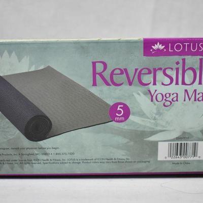 Lotus 5mm Reversible Yoga Mat, Blue & Gray 24