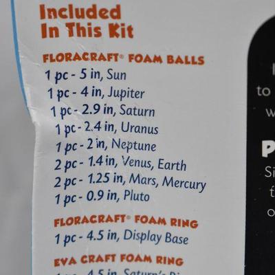 FloraCraft Foam 17 Piece Solar System Kit White. Box Damage - New