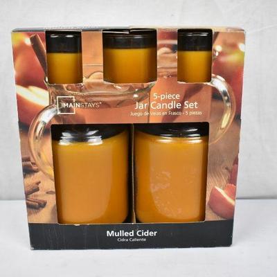 Mainstays 5-piece Jar Candle Set, Mulled Cider - New