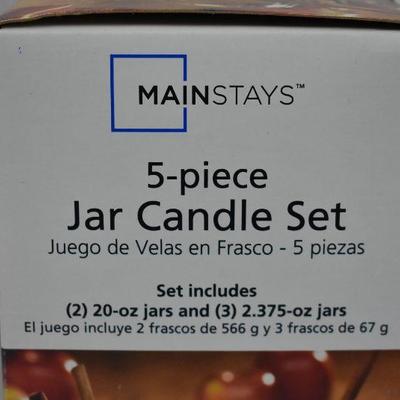 Mainstays 5-piece Jar Candle Set, Mulled Cider - New