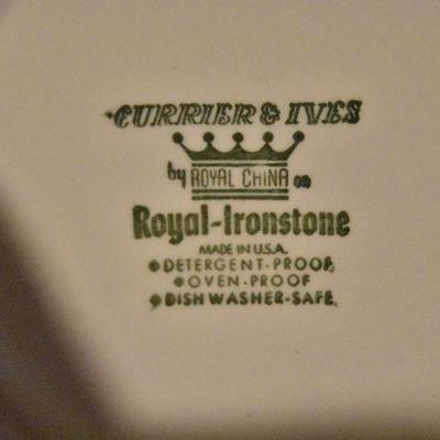 B Lot 4: Box Lot of Currier & Ives Ironstone