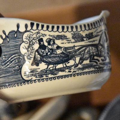 B Lot 4: Box Lot of Currier & Ives Ironstone