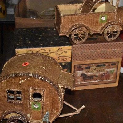 B Lot 51: Ratan Christmas Truck with Camper