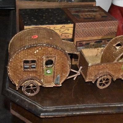 B Lot 51: Ratan Christmas Truck with Camper