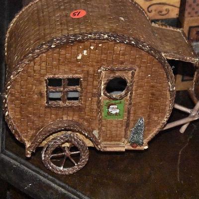 B Lot 51: Ratan Christmas Truck with Camper