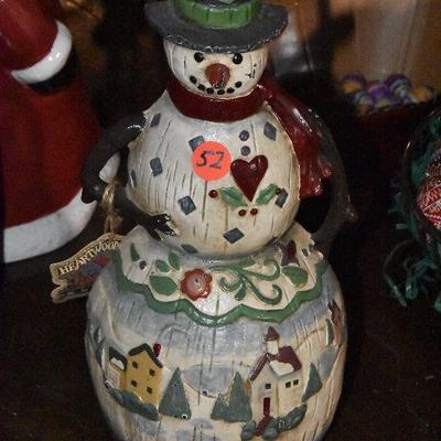B Lot 52: Jim Shore Snowman Cast Iron Door Stop