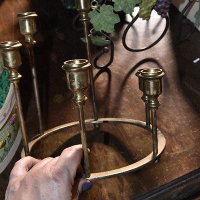 B Lot 60: Brass Candlestick and Wine Rack