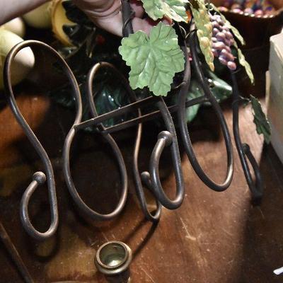 B Lot 60: Brass Candlestick and Wine Rack