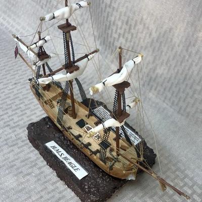 HMS Beagle plastic ship model