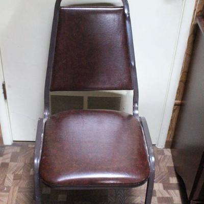 8 Retro Vintage Brown Stacking Chairs