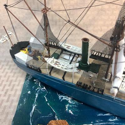 Sailing Ship and Lighthouse Diorama