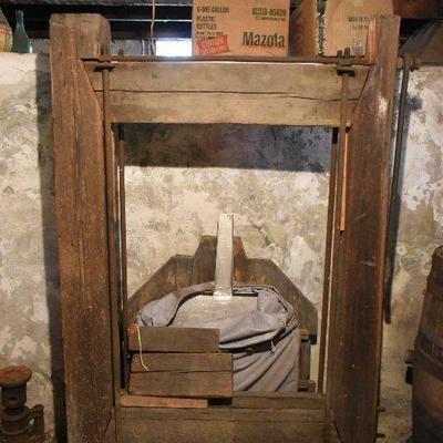 B Lot Basement:  Antique Wine Press