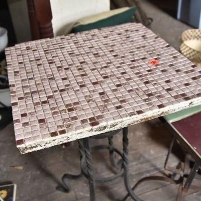 Up G Lot 14: Metal and Tile Tables