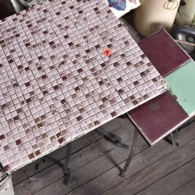 Up G Lot 14: Metal and Tile Tables