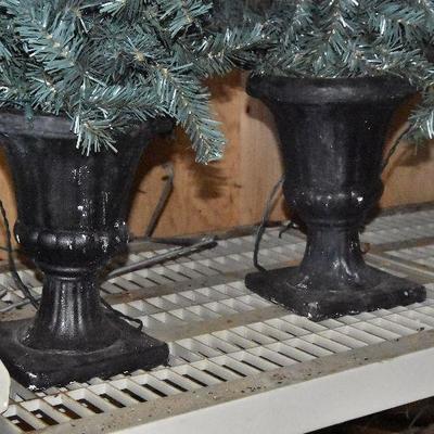 G Lot 44: Outdoor Holiday Trees in Urns