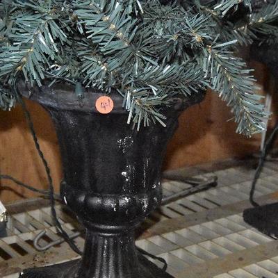 G Lot 44: Outdoor Holiday Trees in Urns
