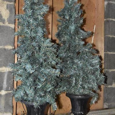 G Lot 44: Outdoor Holiday Trees in Urns