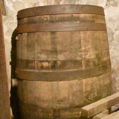 B Lot 17 Back  Basement:  Antique Wooden Barrel