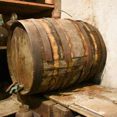 B Lot 10 Back  Basement:  Vintage Wine Barrel
