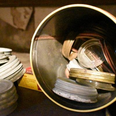 B Lot 4 Back Basement:  Vintage Canning Jar Lids