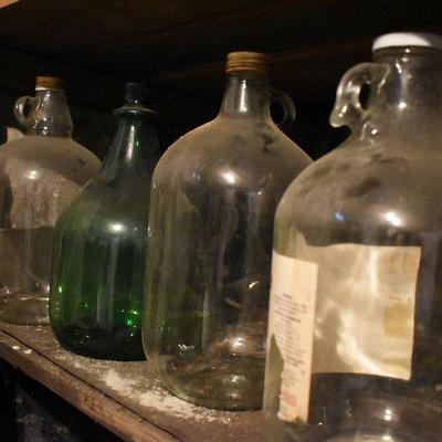 B Lot 5 Back Basement:  Vintage Jugs and Jars