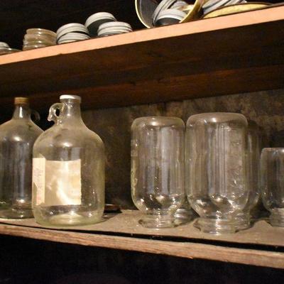 B Lot 5 Back Basement:  Vintage Jugs and Jars