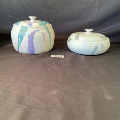 2 Ribacek Pottery Pieces with lids Lot 2072