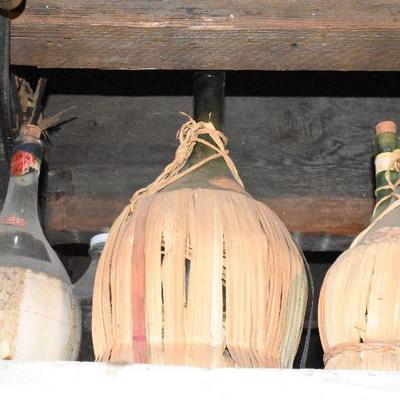 B Lot 13 Back Basement:  Vintage Wine Bottles
