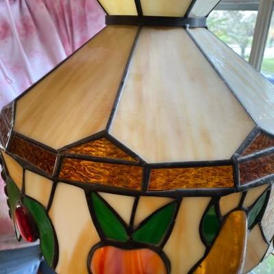 Vintage Fruit Stained Glass Light Fixture 15