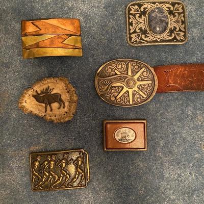 Lot 61 - Menâ€™s Belt Buckles, Rings, Cuffs and more