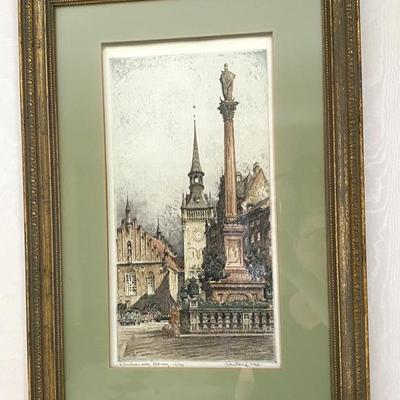 Rudolf Veit German Mid-Century Etching Signed and Numbered Print 128/200