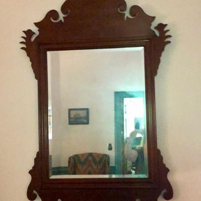 Vintage Wood Hanging Mirror