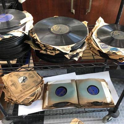 VINTAGE RECORDS, VINYL ALBUMS, OVER 350 RECORDS, most are 78 rpm
