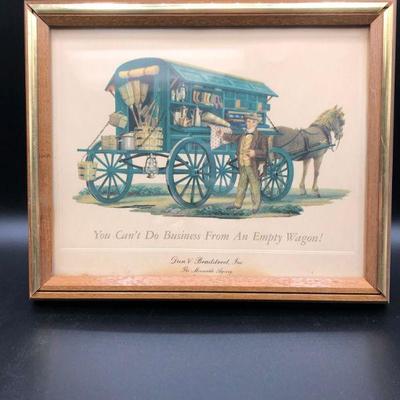 VINTAGE ADVERTISING PRINTS FRAMED, 11" X 9"