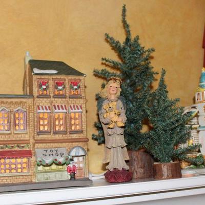 C-2 C-2 Lot of Christmas-4 Cottages 4 Snowmen -Trees-Craft Shoppe Church Post Office-Toy Shop