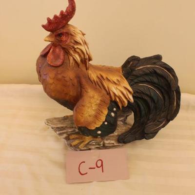 C-9 Large Resin Farmhouse Rooster Green