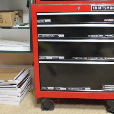 Lot 76: Large Craftsmanâ„¢ Wheeled Tool Tray Box (w/ Key and Magnetic Identification Labels)