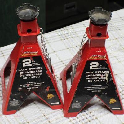Lot 88: (2) Two Ton Red Automobile Safety Jack Stands