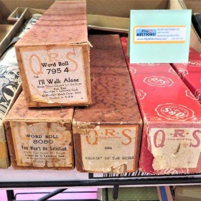Vintage QRS Piano 13 Word Rolls BOX LOT misc yrs w/ 1945, 1952 Song Music Dance