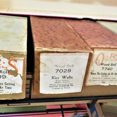 Vintage Song Piano 10 Autograph Word Rolls AMPICO QRS BOX LOT (10)