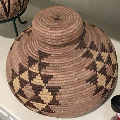 Native American Indian Woven Basket w/ Lid by Matilda Shangase item #100