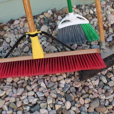 Lot 120: (3) Assorted House/Shop Brooms