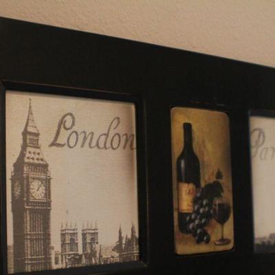 Lot 158: Coat Hanger Welcome Area London, Wine & Paris Themed Storage Wall Board