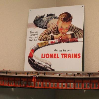 Lot 167: Lionel Sign + Vintage Curved Train Depot Station